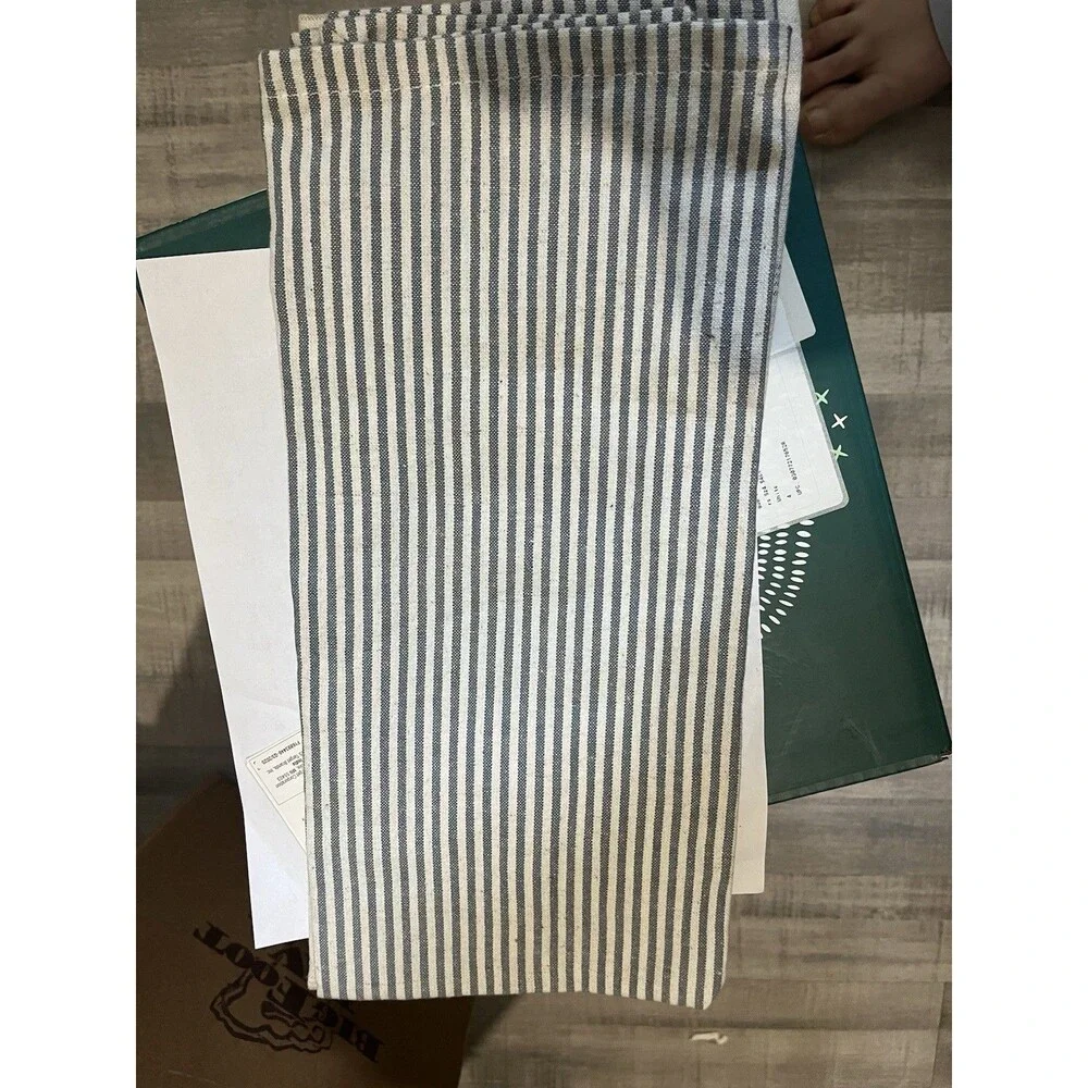 Hearth & Hand with Magnolia Set of 2 Cotton Linen Stripe Towels 18 x 28